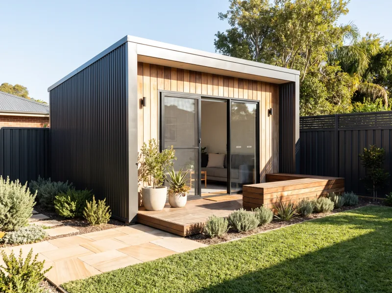Modern backyard granny flat by Keystone Builders