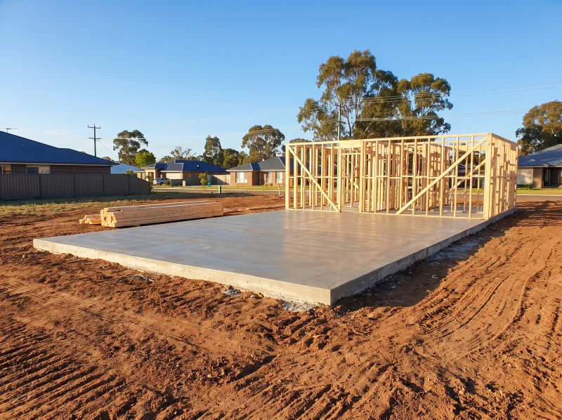 Knockdown rebuild site with new slab by Keystone Builders