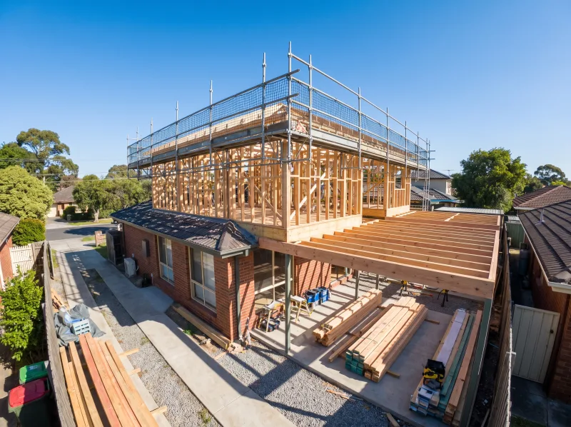 Second storey addition under construction by Keystone Builders